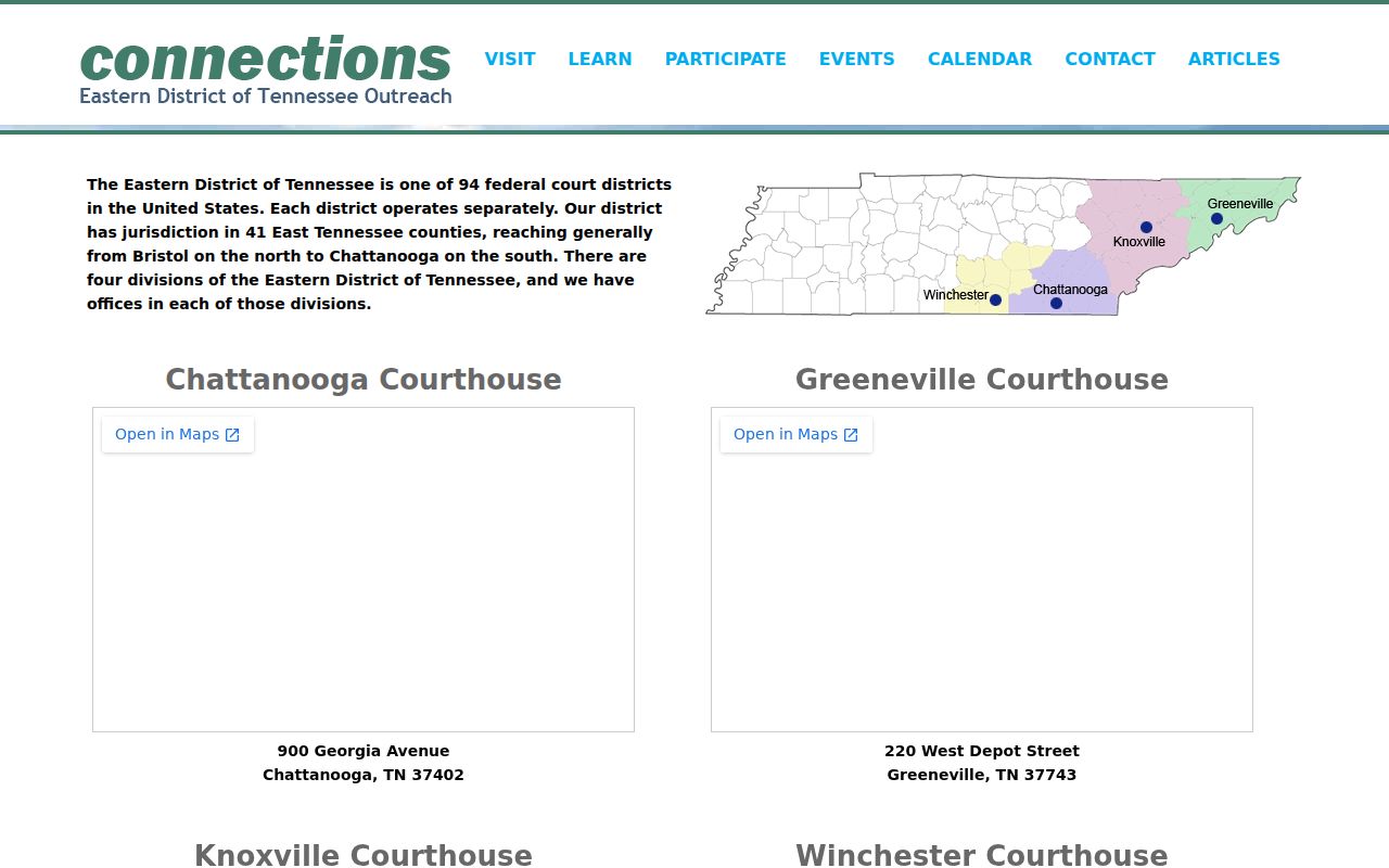 U.S. Marshals Eastern District of Tennessee locations and federal contact page